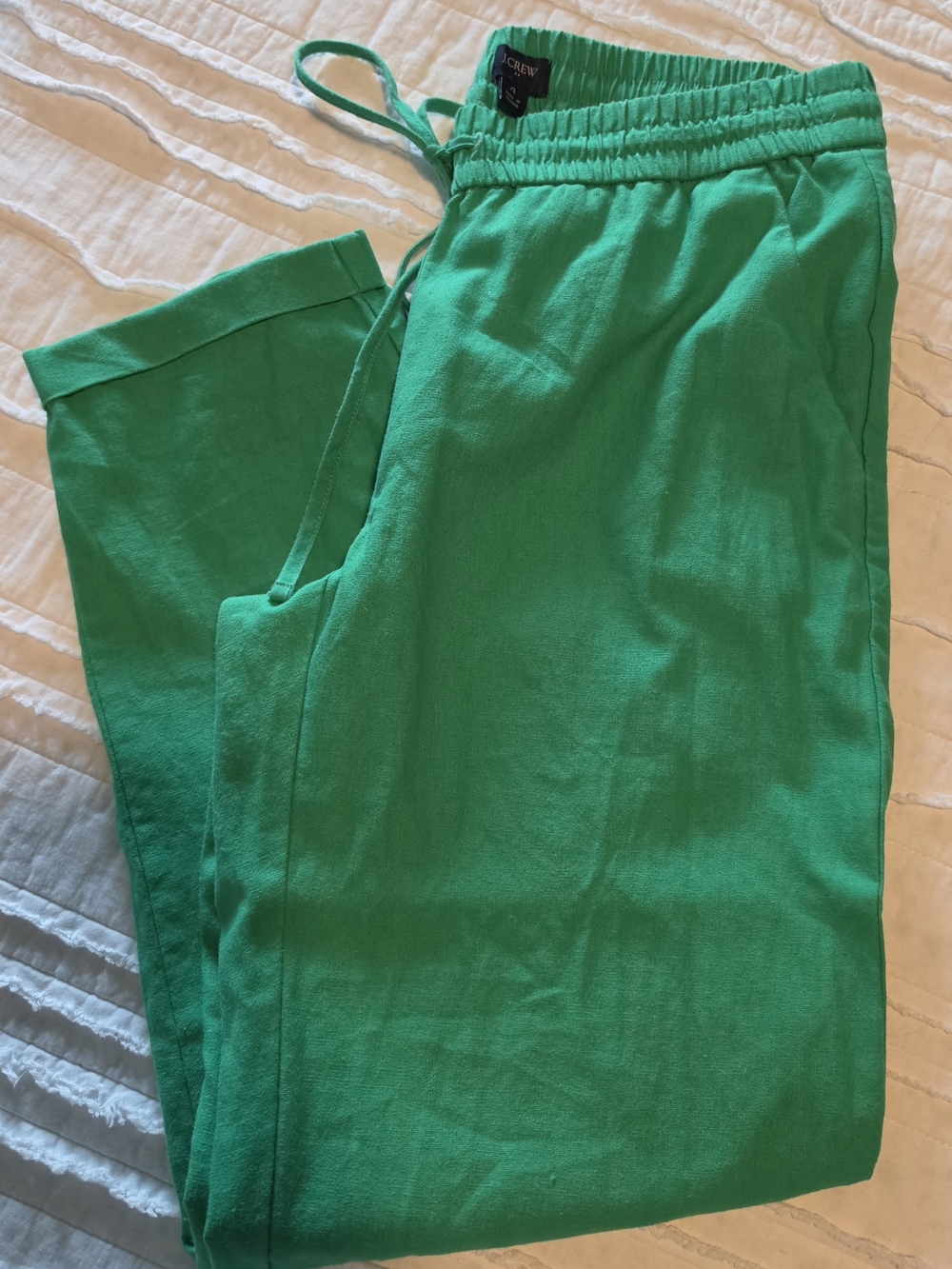 J Crew Linen Blend Drawstring Pant